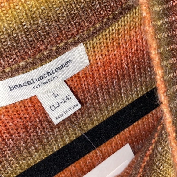 Beachlunchlounge NEW sweater Colorful Ombre Mock Neck large - Picture 2 of 6